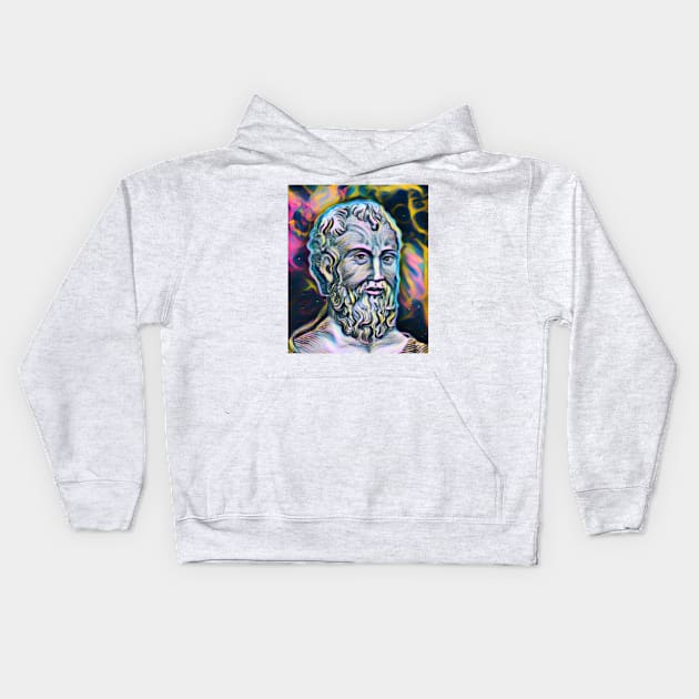 Zeno of Citium Portrait | Zeno of Citium Artwork 9 Kids Hoodie by JustLit